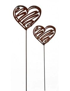 Weihnachtsdeko Herz Bleistiftzeichnung als Gartenstecker - Skizzen Herz - groß - 34 cm breit 
Deko Herz im Bleistift Design
Br