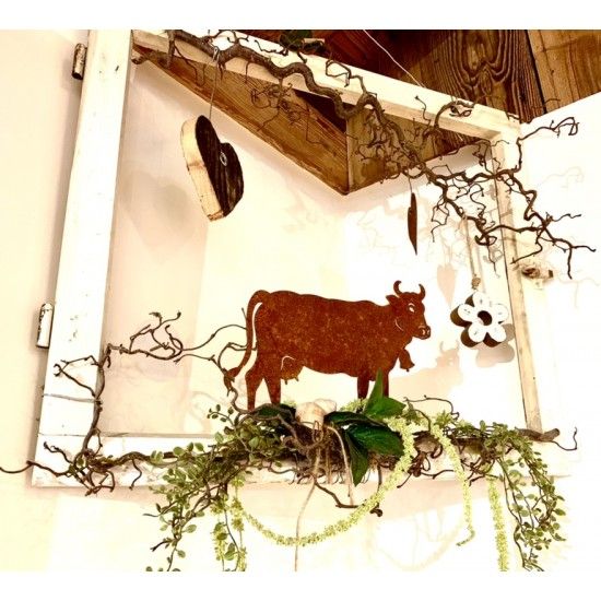 Allgäu Deko Edelrost Deko Kuh klein 30 x 20 cm auf Platte Original Allgäuer Viehscheid Kuh 
Die Original Allgäuer Rost Kuh in k