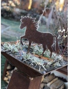 Pferde-Silhouette Wandbild Gartendeko Edelrost Pferd 