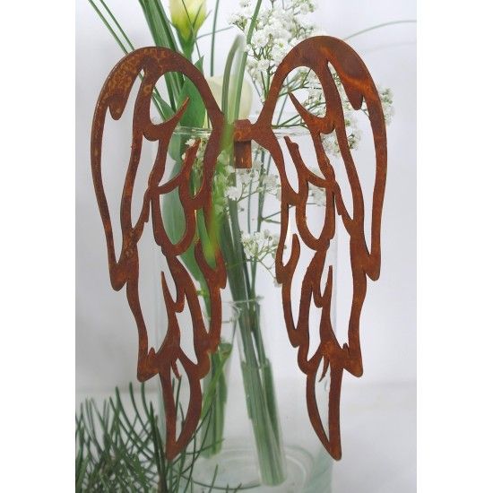 Engelsflügel Deko für Gläser filigrane Flügel nach unten -groß- zum Einhängen in Gläser Höhe 24 cm Flügel filigran, zum Einhänge