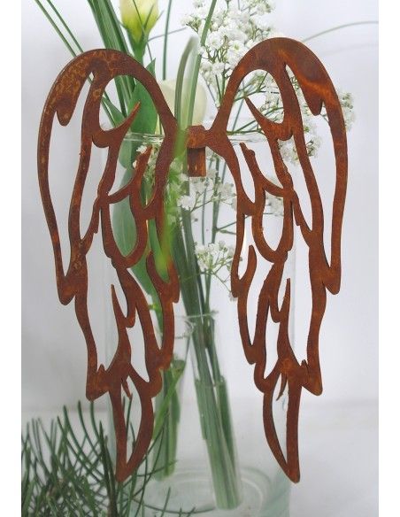 Engelsflügel Deko für Gläser filigrane Flügel nach unten -groß- zum Einhängen in Gläser Höhe 24 cm Flügel filigran, zum Einhänge