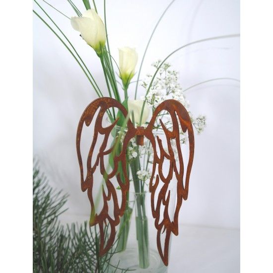 Engelsflügel Deko für Gläser filigrane Flügel nach unten -groß- zum Einhängen in Gläser Höhe 24 cm Flügel filigran, zum Einhänge