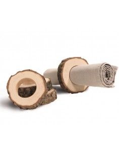 Serviettenringe Holz Serviettenringe aus Holz - 4er Set: Holzring mit Rinde 
4 Stück Serviettenringe aus Holz mit dekorativer R