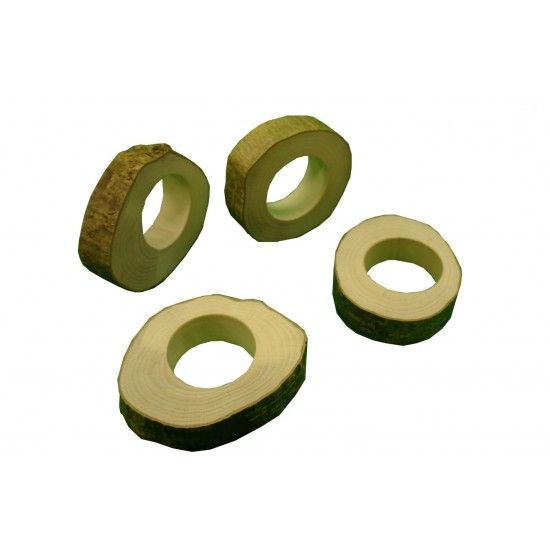 Serviettenringe Holz Serviettenringe aus Holz - 4er Set: Holzring mit Rinde 
4 Stück Serviettenringe aus Holz mit dekorativer R