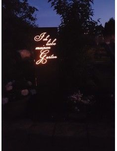 Edelrost Säule "Ich liebe meinen Garten", Höhe 100 cm 2