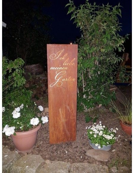 Skulpturen - Rostsäulen und Stelen  Edelrost Säule - Ich liebe meinen Garten - Höhe 100 cm Höhe 100cm
Breite 30x30cm
Spruch "I Skulpturen - Rostsäulen und Stelen  Edelrost Säule - Ich liebe meinen Garten - Höhe 100 cm Höhe 100cm
Breite 30x30cm
Spruch "I