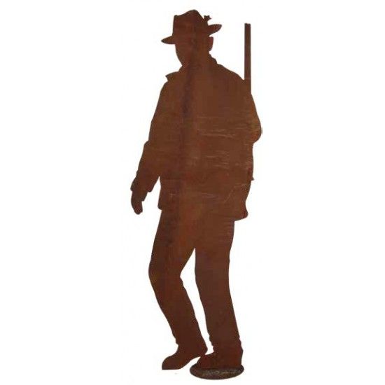 Menschen und Silhouetten Dekofigur Jäger Paul groß mit Steckrohr Höhe 180 cm Lebensgroße Figur Jäger Paul passt perfekt als Deko
