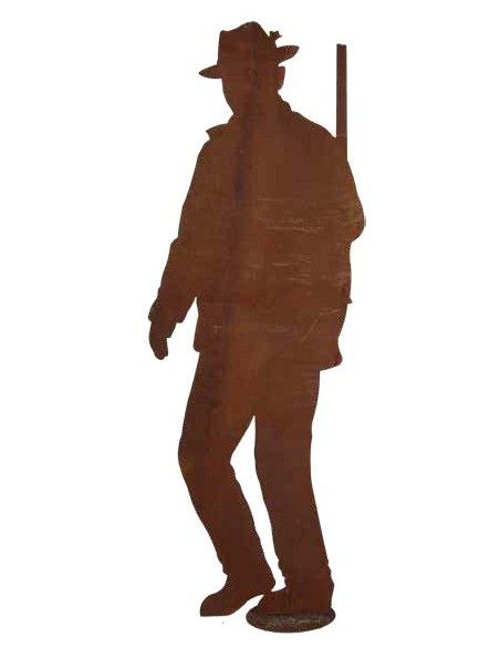 Menschen und Silhouetten Dekofigur Jäger Paul groß mit Steckrohr Höhe 180 cm Lebensgroße Figur Jäger Paul passt perfekt als Deko