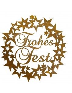 Weihnachtsdeko Aussen Sternenkranz mit Schriftzug - Frohes Fest - Ø 40cm 
Ø 40cm
 2