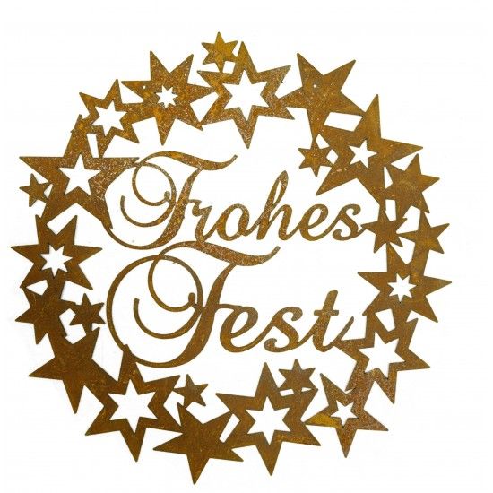 Weihnachtsdeko Aussen Sternenkranz mit Schriftzug - Frohes Fest - Ø 40cm 
Ø 40cm
