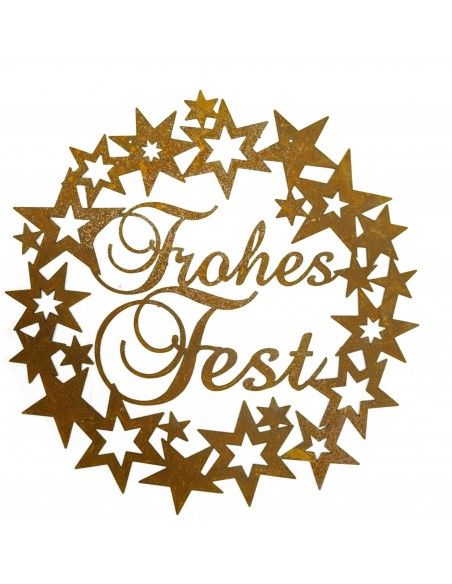 Weihnachtsdeko Aussen Sternenkranz mit Schriftzug - Frohes Fest - Ø 40cm 
Ø 40cm
