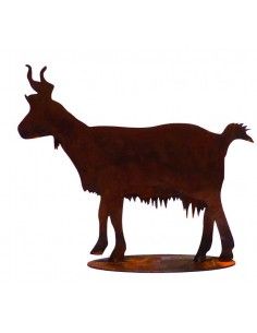 Tiere - Edelrost Tierfiguren Ziegenbock - Tim - auf Platte - Höhe 20 cm Ziegenbock "Tim" auf Bodenplatte zum Stellen.
Höhe 20