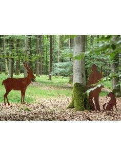 Stäbe Jäger Wald Garten Rostdeko Metall Garten 80cm Rostdeko Hirsch Hülsen 