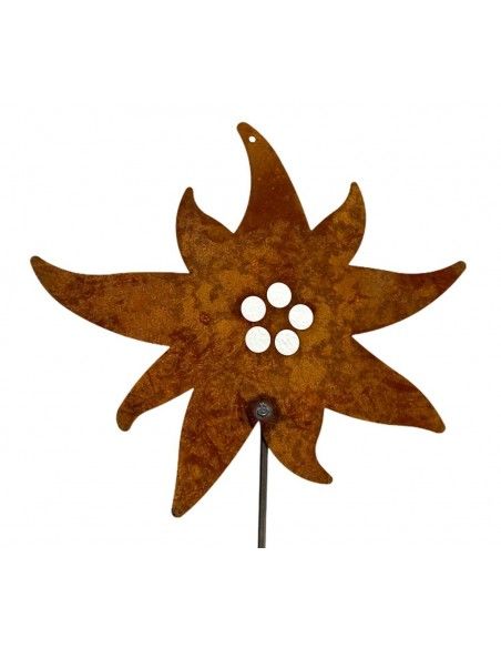 Start Edelrost Edelweiß mit Stab 25cm breit 

Gartenstecker mit Edelweiß in Rost
Breite 25 cm
Gesamtlänge inkl. Stab 122 cm
