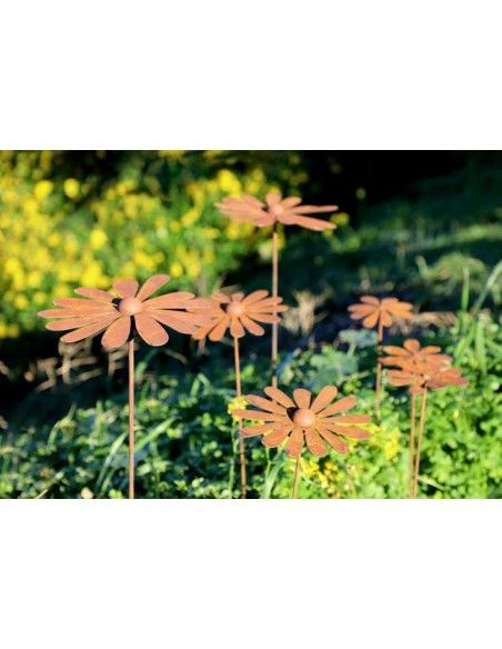 Blumenstecker Deko Margerite Mini Ø 12 cm , Höhe 60 cm - Blumen aus Metall Die Margerite aus Metall ist die richtige Deko für ei