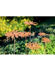 Deko Margerite klein mit Kugel - Blumendeko für den Garten, Blumen, Metalldeko, Edelrostdeko, Frühlingsdeko, Stecker 2