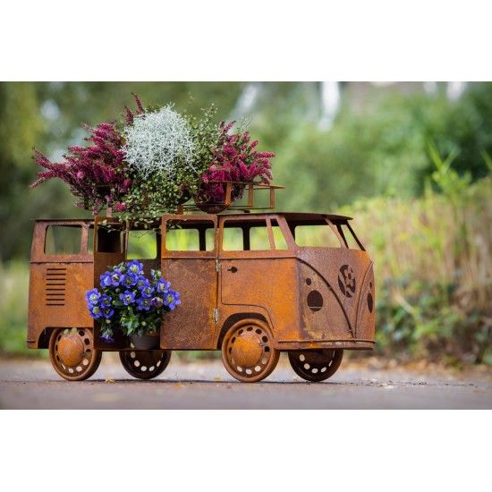 Gartendeko Rost VW Bulli 80 cm breit - Gartendeko Fahrzeug zum dekorieren und bepflanzen 
Nicht nur für Oldtimer Fans ist diese