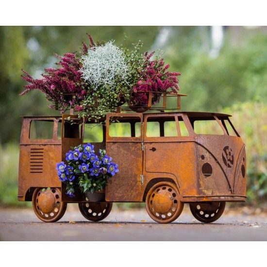Gartendeko Rost VW Bulli 80 cm breit - Gartendeko Fahrzeug zum dekorieren und bepflanzen 
Nicht nur für Oldtimer Fans ist diese