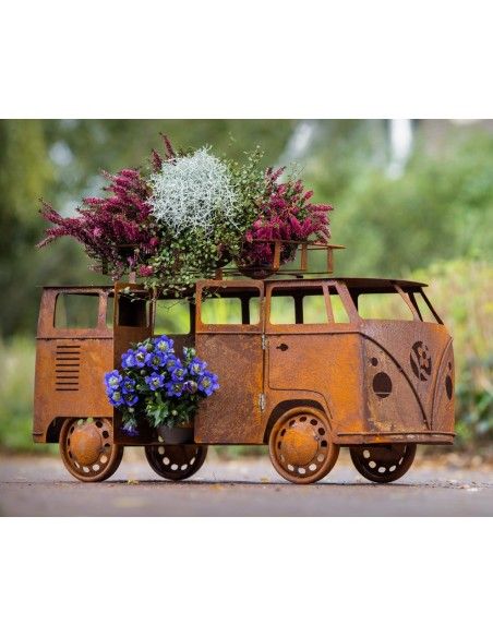 Gartendeko Rost VW Bulli 80 cm breit - Gartendeko Fahrzeug zum dekorieren und bepflanzen 
Nicht nur für Oldtimer Fans ist diese