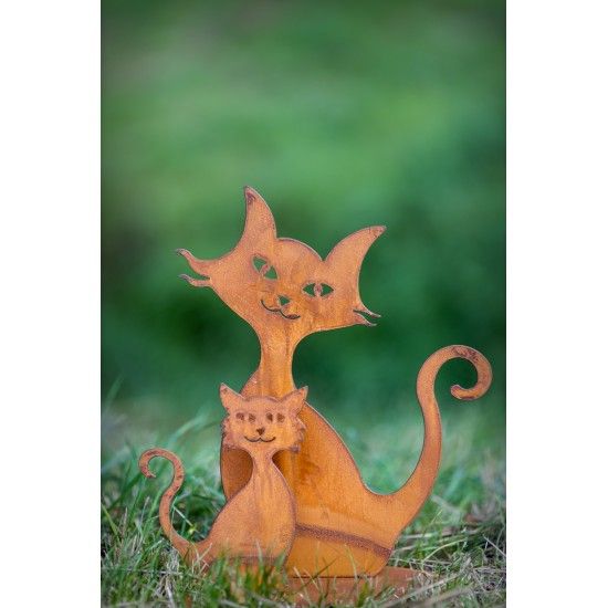 Deko Katzen und Mäuse Figur Katzenfamilie - 30 cm hoch - Katzenmutter mit Katzenkind 
wie eien ägyptische Katze schaut die Mama