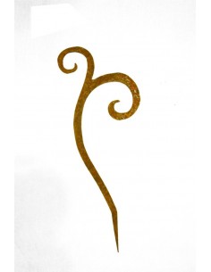 Edelrost Ornament Gartenstecker Swirl Höhe 30 cm Beetstecker