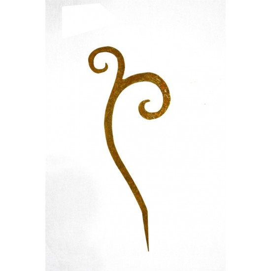Edelrost Ornament Gartenstecker Swirl Höhe 30 cm Beetstecker