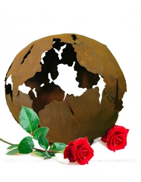 Start Edelrost Kugel mit Rissen 30 cm Durchmesser Rustikale Kugel mit Rissen und größeren Öffnungen
Auf Standplatte
Durchmesse