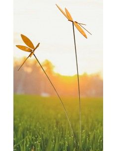 Start Libellen Deko 2er Gruppe auf Grantitsockel - Höhe 60 cm 
Gesamthöhe 60 cm
Sockelhöhe 6 cm 2