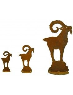 Start Deko Steinbock auf Fels - Höhe 30 cm Edelrost Steinbock auf Fels -  Alpine Deko 2