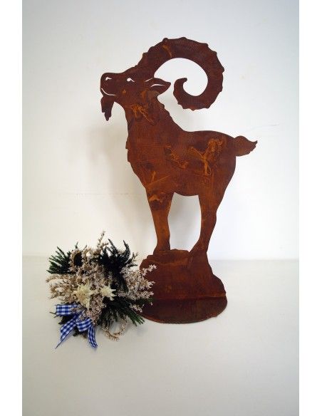 Start Deko Steinbock auf Fels - Höhe 30 cm Edelrost Steinbock auf Fels -  Alpine Deko Start Deko Steinbock auf Fels - Höhe 30 cm Edelrost Steinbock auf Fels -  Alpine Deko