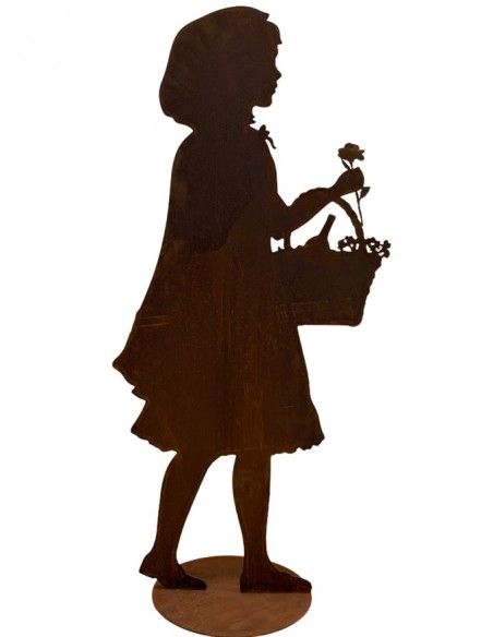 Kinder Rotkäppchen Kinderfigur für den Garten 120 cm hoch 
Höhe ca. 120 cm
aus 2 mm Stahl
