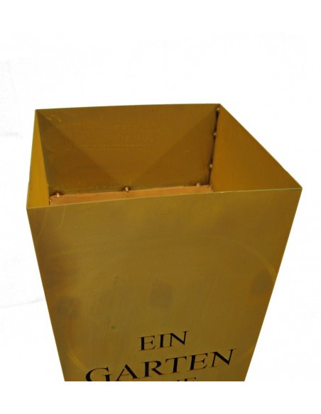 Rost Säule Gedicht "Ein Garten ohne Blumen ist wie ein Leben ohne Liebe -Säule Rost