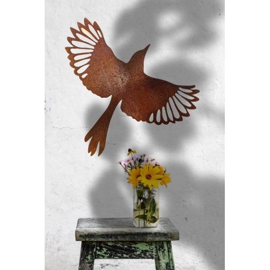 Vogel Deko Elster zum Hängen - 38 cm Breite - Wandbild Metall 
Länge 33 cm
Breite 38 cm
