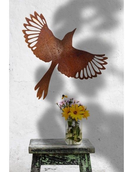 Vogel Deko Elster zum Hängen - 38 cm Breite - Wandbild Metall 
Länge 33 cm
Breite 38 cm

