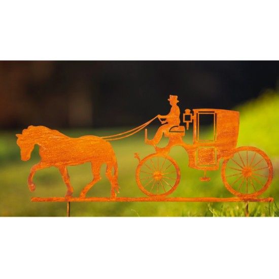 Western Pferdekutsche Silhouette zum Stecken 62 cm breit schöne Silhouette einer Kutsche mit Pferd im Western-Look
Breite