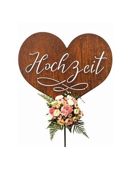 Liebesbeweise und Valentinstag Gartenstecker Hochzeit Höhe 157 cm Produktdetails:

Höhe des Herzes: 37 cm
Breite des Herzes: 