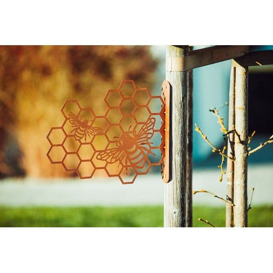 Bienenwabe zum Hängen aus Metall - Breite 44 cm