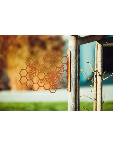 Bienenwabe zum Hängen aus Metall - Breite 44 cm