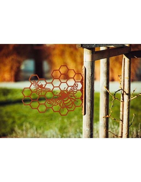 Bienenwabe zum Hängen aus Metall - Breite 44 cm