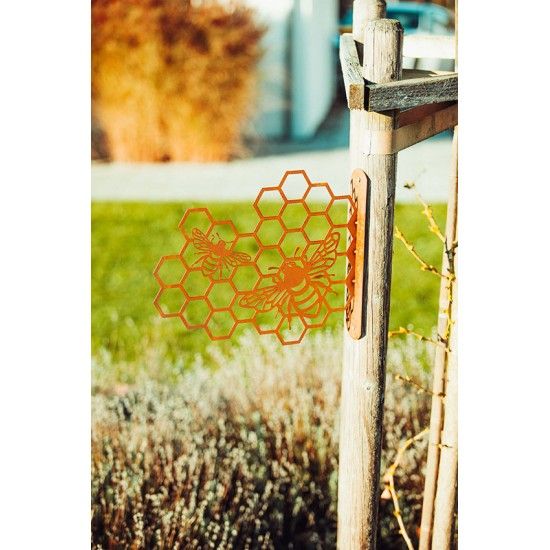 Bienenwabe zum Hängen aus Metall - Breite 44 cm