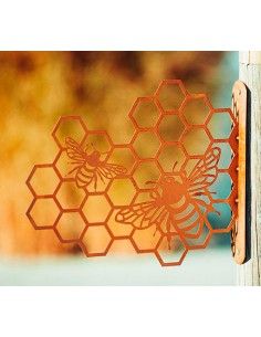 Bienenwabe zum Anschrauben aus Metall - Breite 44 cm 2