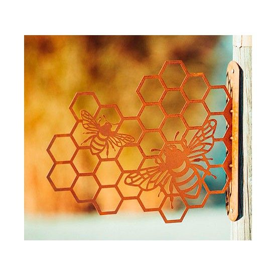 Bienenwabe zum Hängen aus Metall - Breite 44 cm