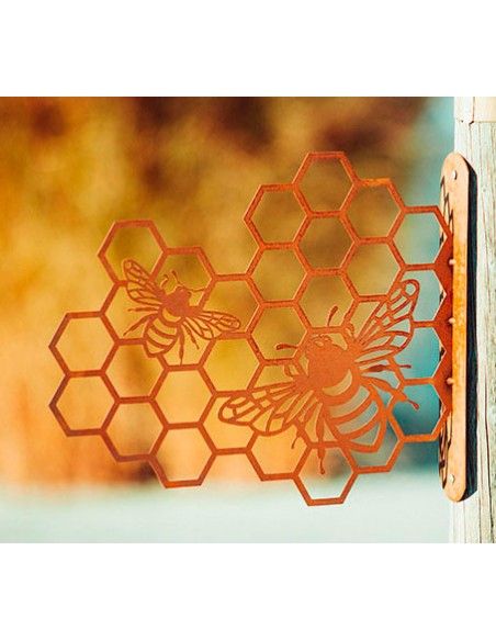 Bienenwabe zum Hängen aus Metall - Breite 44 cm