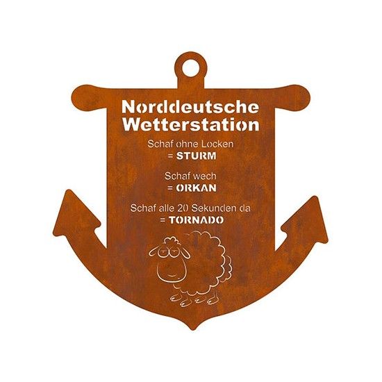 Lustige Norddeutsche Wetterstation zum Hängen - Höhe 65 cm