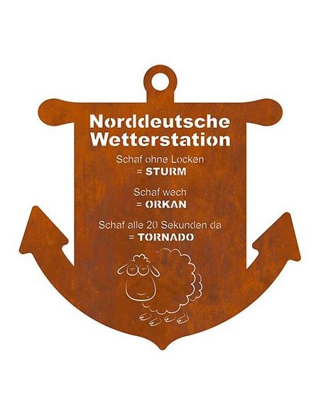 Lustige Norddeutsche Wetterstation zum Hängen - Höhe 65 cm