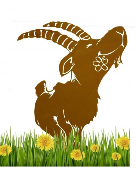 Steinbock + Murmeltier Deko  Steinbock Ferdinand groß 53 cm x 39 cm Höhe 53 cm
Breite 39 cm
auf Platte
