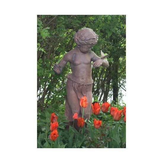 Steinfigur Mädchen mit Schmetterling  - Höhe 110 cm 
Steingussfigur Mädchen mit Schmetterling m