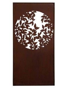 Sichtschutzwände und Paravents Sichtschutzwand - Komorebi - mit rundem Blätterausschnitt - Höhe 200 x 100 cm Paravent mit rundem