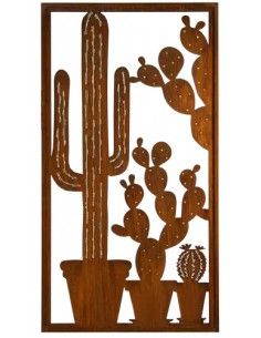 Sichtschutzwände und Paravents Sichtschutzwand - Kaktus mit Goldpunkten - Höhe 200x100 cm Sichtschutzwand mit Goldpunkten auf de