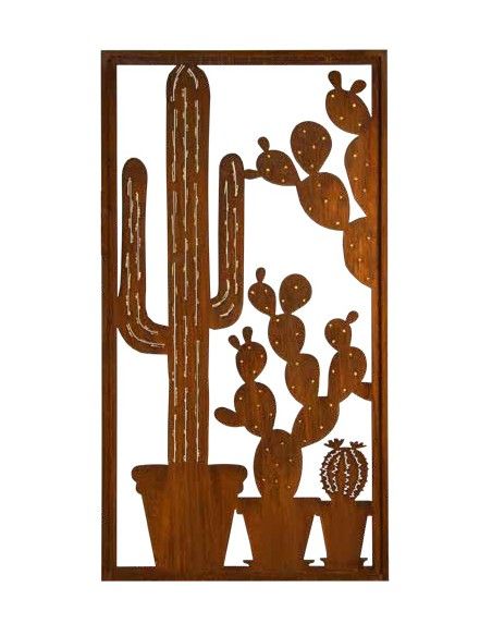 Sichtschutzwände und Paravents Sichtschutzwand - Kaktus mit Goldpunkten - Höhe 200x100 cm Sichtschutzwand mit Goldpunkten auf de